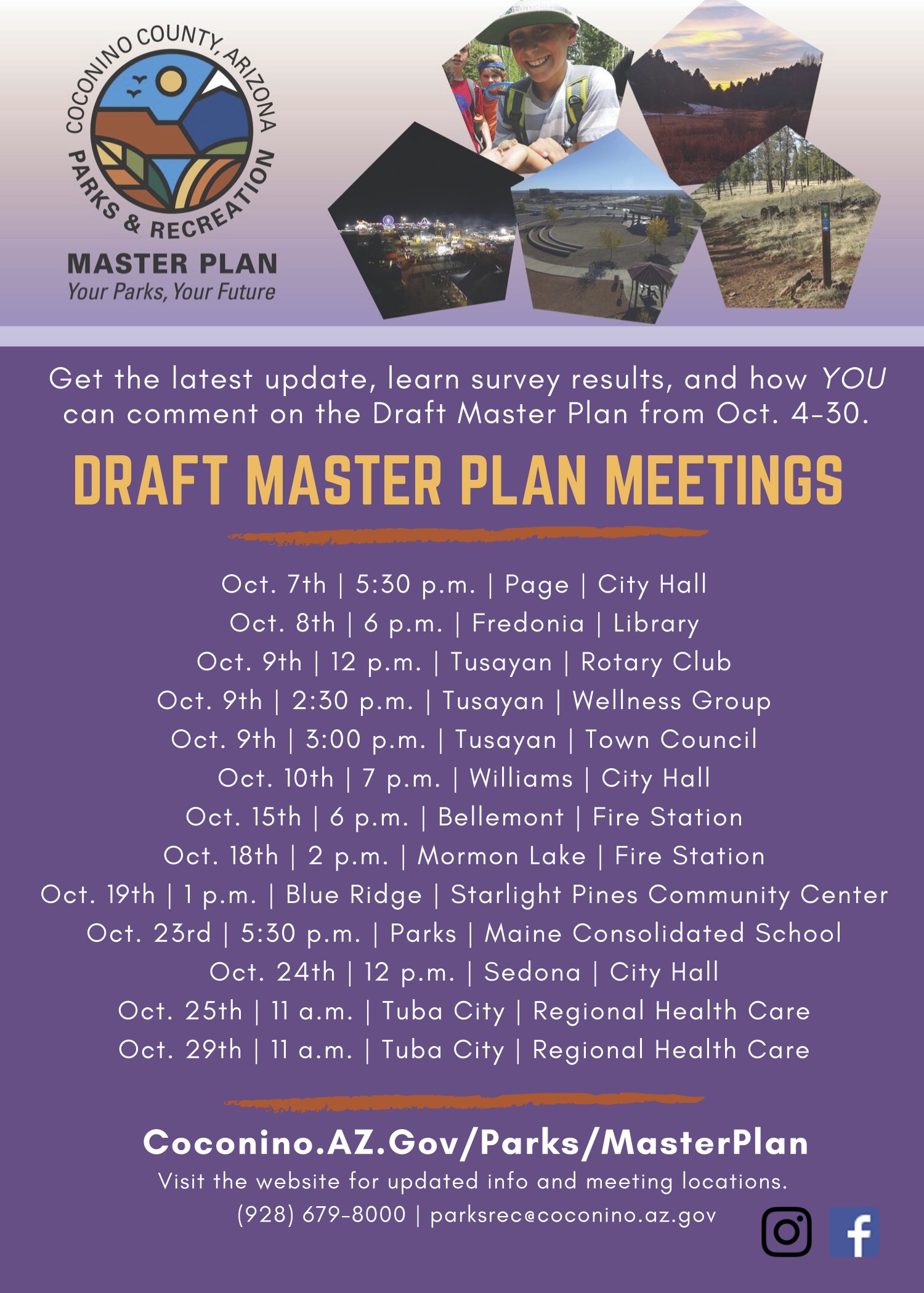 Master Plan Draft Plan meetings flyer_Coconino Cnty
